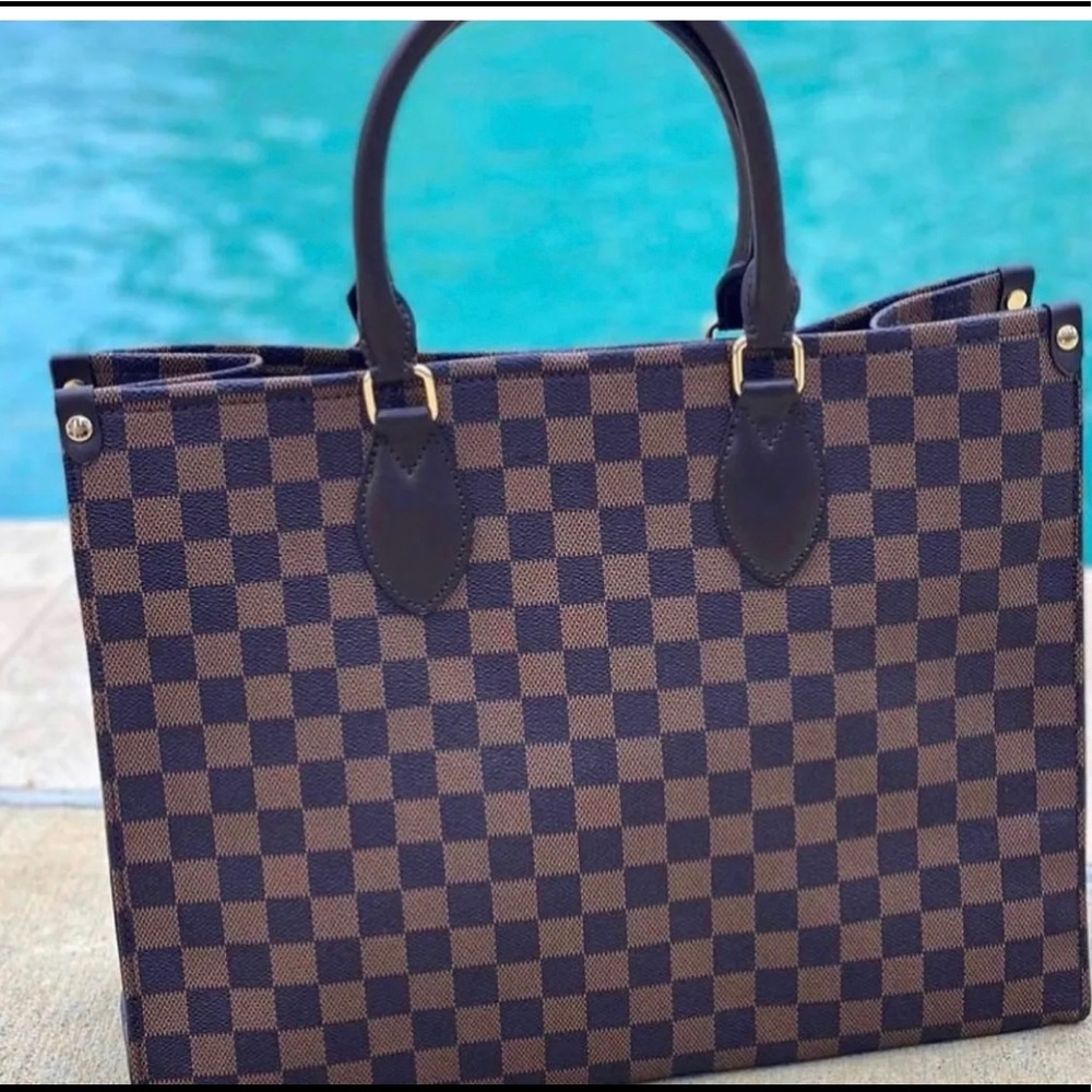 Brown Checkered Bag